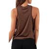 imageLASLULU Womens Crop Tops Sleeveless Workout Tops Halter Neck Cropped Tank Flowy Athletic Shirts Muscle TankBrown