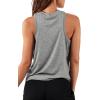 imageLASLULU Womens Crop Tops Sleeveless Workout Tops Halter Neck Cropped Tank Flowy Athletic Shirts Muscle TankGrey