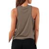imageLASLULU Womens Crop Tops Sleeveless Workout Tops Halter Neck Cropped Tank Flowy Athletic Shirts Muscle TankLight Coffee
