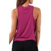 imageLASLULU Womens Crop Tops Sleeveless Workout Tops Halter Neck Cropped Tank Flowy Athletic Shirts Muscle TankRose Red