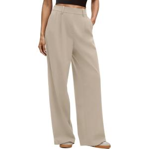 imageLASLULU Womens Yoga Dress Pants Casual Wide Leg Stretchy Office Travel Trousers Business Casual Work Pants SlacksKhaki