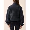 imageLASLULU Womens Fuzzy Sherpa Fleece Jacket Zip Up Oversized Sweatshirts Long Sleeve Winter Clothes Warm SweaterDark Grey