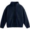 imageLASLULU Womens Fuzzy Sherpa Fleece Jacket Zip Up Oversized Sweatshirts Long Sleeve Winter Clothes Warm SweaterNavy Blue