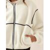 imageLASLULU Womens Fuzzy Sherpa Fleece Jacket Zip Up Oversized Sweatshirts Long Sleeve Winter Clothes Warm SweaterOffwhite