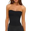 imageLASLULU Womens Sexy Tube Top Backless Strapless Bandeau Sleeveless Summer Y2K Cute Going Out Basic Crop Tank TopBlack