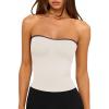 imageLASLULU Womens Sexy Tube Top Backless Strapless Bandeau Sleeveless Summer Y2K Cute Going Out Basic Crop Tank TopChampagne