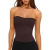 imageLASLULU Womens Sexy Tube Top Backless Strapless Bandeau Sleeveless Summer Y2K Cute Going Out Basic Crop Tank TopEspresso