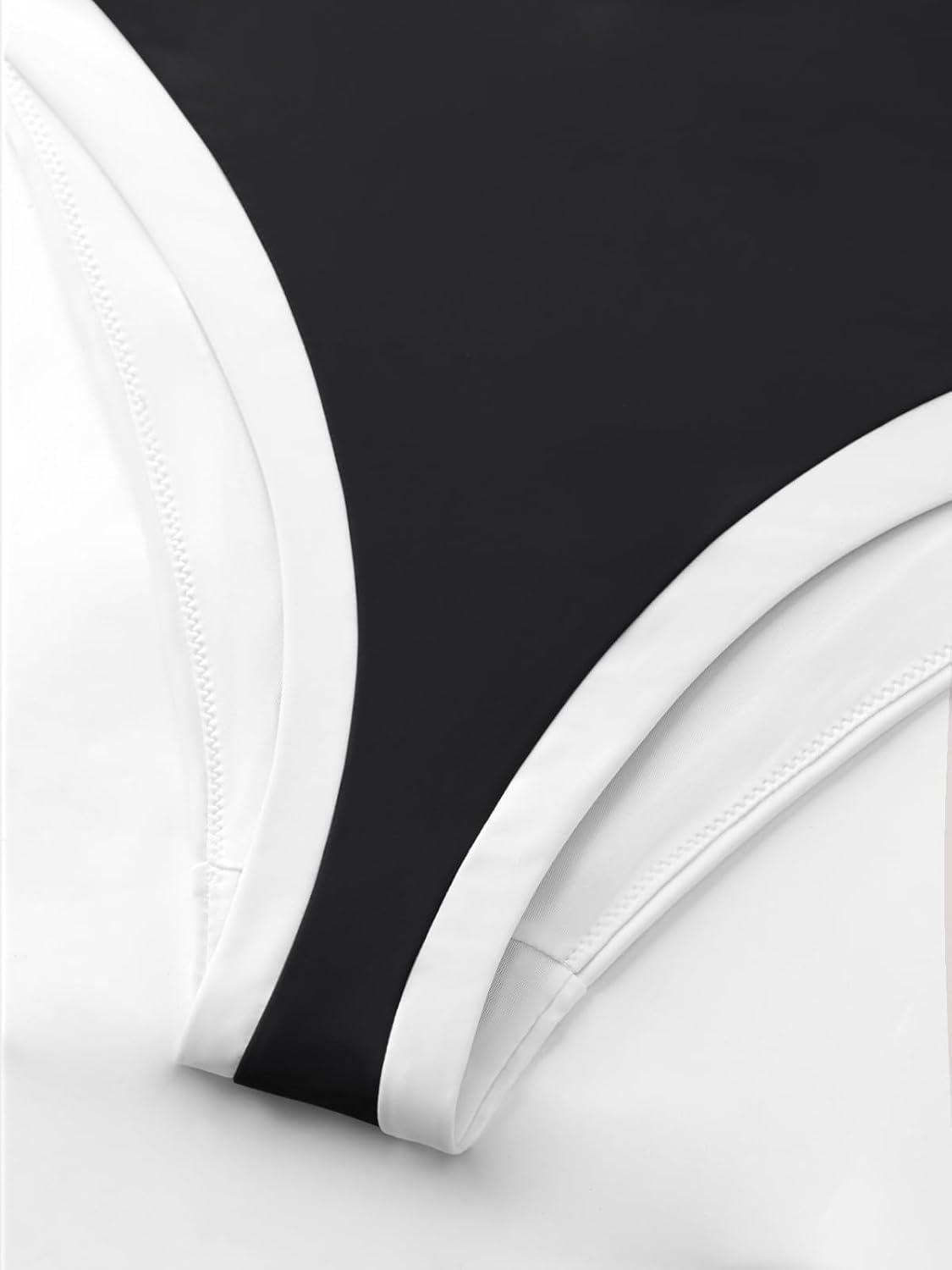 imageLASLULU Womens Sexy One Piece Swimsuit Strapless Padded Square Neck Bandeau Bathing Suits with Adjustable Spaghetti StrapsBlack