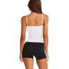 imageLASLULU Sports Bras for Women Square Neck Padded Adjustable Spaghetti Strap Backless Sleeveless Workout Long Tank TopsWhite