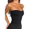 imageLASLULU Womens Sexy Tube Top Backless Strapless Bandeau Sleeveless Summer Y2K Cute Going Out Basic Crop Tank TopBlack