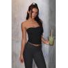 imageLASLULU Womens Sexy Tube Top Backless Strapless Bandeau Sleeveless Summer Y2K Cute Going Out Basic Crop Tank TopBlack