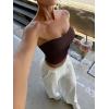 imageLASLULU Womens Sexy Tube Top Backless Strapless Bandeau Sleeveless Summer Y2K Cute Going Out Basic Crop Tank TopEspresso