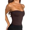 imageLASLULU Womens Sexy Tube Top Backless Strapless Bandeau Sleeveless Summer Y2K Cute Going Out Basic Crop Tank TopEspresso