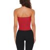 imageLASLULU Womens Sexy Tube Top Backless Strapless Bandeau Sleeveless Summer Y2K Cute Going Out Basic Crop Tank TopRed
