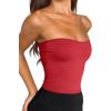 imageLASLULU Womens Sexy Tube Top Backless Strapless Bandeau Sleeveless Summer Y2K Cute Going Out Basic Crop Tank TopRed