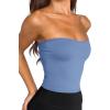 imageLASLULU Womens Sexy Tube Top Backless Strapless Bandeau Sleeveless Summer Y2K Cute Going Out Basic Crop Tank TopSky Blue