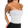 imageLASLULU Womens Sexy Tube Top Backless Strapless Bandeau Sleeveless Summer Y2K Cute Going Out Basic Crop Tank TopWhite