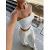 imageLASLULU Womens Sexy Tube Top Backless Strapless Bandeau Sleeveless Summer Y2K Cute Going Out Basic Crop Tank TopWhite