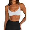 imageLASLULU Womens Sports Bra Sexy Spaghetti Strap Backless Bra Workout Gym Yoga Bras Tops Padded Sport BrasWhite