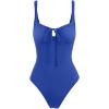 image:imageLASLULU Women One Piece Swimsuit Cutout Tie Push Up Bathing Suit Slimming Sexy Swim Suits with Padded Adjustable StrapsBlue