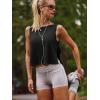 image:imageLASLULU Womens Sleeveless Workout Tank Tops Side Tie Sports Gym Running Yoga Exercise Athletic Shirts Cropped Tank TopBlack