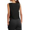 image:imageLASLULU Womens Sleeveless Workout Tank Tops Side Tie Sports Gym Running Yoga Exercise Athletic Shirts Cropped Tank TopBlack