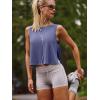 image:imageLASLULU Womens Sleeveless Workout Tank Tops Side Tie Sports Gym Running Yoga Exercise Athletic Shirts Cropped Tank TopBlue Nova