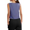 image:imageLASLULU Womens Sleeveless Workout Tank Tops Side Tie Sports Gym Running Yoga Exercise Athletic Shirts Cropped Tank TopBlue Nova
