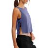 image:imageLASLULU Womens Sleeveless Workout Tank Tops Side Tie Sports Gym Running Yoga Exercise Athletic Shirts Cropped Tank TopBlue Nova