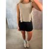 image:imageLASLULU Womens Sleeveless Workout Tank Tops Side Tie Sports Gym Running Yoga Exercise Athletic Shirts Cropped Tank TopKhaki