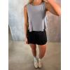 image:imageLASLULU Womens Sleeveless Workout Tank Tops Side Tie Sports Gym Running Yoga Exercise Athletic Shirts Cropped Tank TopLight Grey
