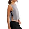 image:imageLASLULU Womens Sleeveless Workout Tank Tops Side Tie Sports Gym Running Yoga Exercise Athletic Shirts Cropped Tank TopLight Grey