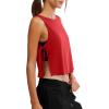 image:imageLASLULU Womens Sleeveless Workout Tank Tops Side Tie Sports Gym Running Yoga Exercise Athletic Shirts Cropped Tank TopRed