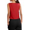 image:imageLASLULU Womens Sleeveless Workout Tank Tops Side Tie Sports Gym Running Yoga Exercise Athletic Shirts Cropped Tank TopRed