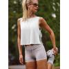 image:imageLASLULU Womens Sleeveless Workout Tank Tops Side Tie Sports Gym Running Yoga Exercise Athletic Shirts Cropped Tank TopWhite