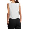 image:imageLASLULU Womens Sleeveless Workout Tank Tops Side Tie Sports Gym Running Yoga Exercise Athletic Shirts Cropped Tank TopWhite