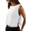 image:imageLASLULU Womens Sleeveless Workout Tank Tops Side Tie Sports Gym Running Yoga Exercise Athletic Shirts Cropped Tank TopWhite