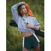 image:imageLASLULU Womens Running Shorts High Waisted Contrast Color Biker Athletic Workout Summer Gym Shorts Quick Dry with Zip PocketGreen