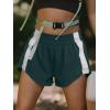 image:imageLASLULU Womens Running Shorts High Waisted Contrast Color Biker Athletic Workout Summer Gym Shorts Quick Dry with Zip PocketGreen
