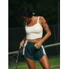 image:imageLASLULU Womens Running Shorts Contrast Color Biker Athletic Workout Summer Gym Shorts Quick Dry with Zip PocketGreen