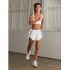 image:imageLASLULU Womens Running Shorts Contrast Color Biker Athletic Workout Summer Gym Shorts Quick Dry with Zip PocketWhite