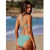 image:imageLASLULU Womens Sexy One Piece Swimsuits V Neck Padded Bathing Suit Modest Front Cutout Open Back Slimming SwimsuitMint Green