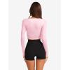 image:imageLASLULU Womens Tie Front Wrap Tops Long Sleeve Bolero Shrugs Crop Cardigan Yoga Ballet Cover up Tops Pilates OutfitsLight Pink