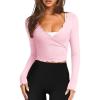 image:imageLASLULU Womens Tie Front Wrap Tops Long Sleeve Bolero Shrugs Crop Cardigan Yoga Ballet Cover up Tops Pilates OutfitsLight Pink