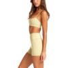 image:imageLASLULU Womens Adjustable Spaghetti Straps Sports Bra Square Neck Wireless Padded Workout Yoga Crop TopsButter Yellow