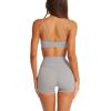 image:imageLASLULU Womens Adjustable Spaghetti Straps Sports Bra Square Neck Wireless Padded Workout Yoga Crop TopsMoonstone