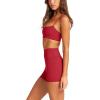 image:imageLASLULU Womens Adjustable Spaghetti Straps Sports Bra Square Neck Wireless Padded Workout Yoga Crop TopsRed