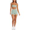 image:imageLASLULU Womens Adjustable Spaghetti Straps Sports Bra Square Neck Wireless Padded Workout Yoga Crop TopsSage Green