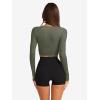 image:imageLASLULU Womens Tie Front Wrap Tops Long Sleeve Bolero Shrugs Crop Cardigan Yoga Ballet Cover up Tops Pilates OutfitsGrayish Green