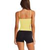 image:imageLASLULU Sports Bras for Women Square Neck Padded Adjustable Spaghetti Strap Backless Sleeveless Workout Long Tank TopsLemon Yellow